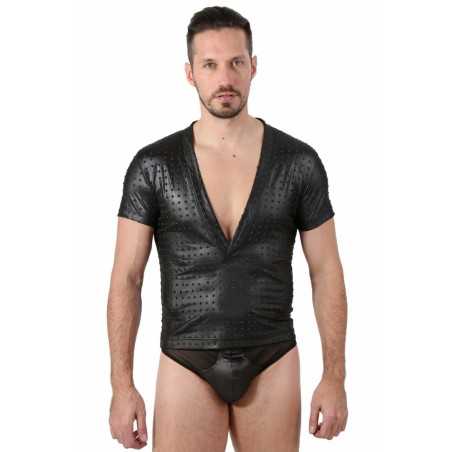 Jadelingerie 91, 92 et 77 T Shirt Homme Wetlook Relief Picot