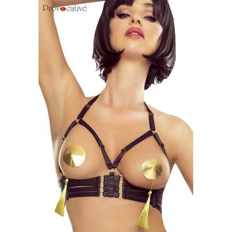 Jadelingerie 91, 92 et 77 Bondage Harness Soutien Gorge Ouvert